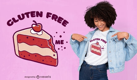 Diseño de camiseta de comida dulce de rebanada de pastel de cereza