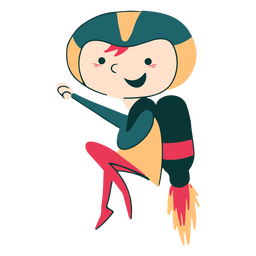 Niño volando en jetpack Diseño PNG