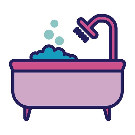 Icono de bañera Diseño PNG