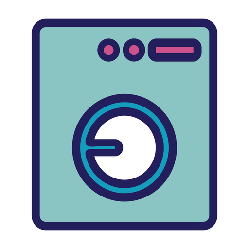 Minimalistische Ikone der Waschmaschine PNG-Design