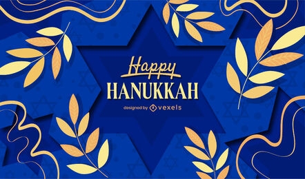 Feliz hanukkah fundo de papel cortado