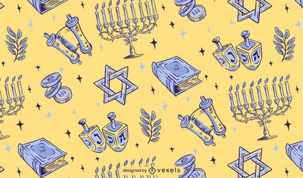 Hanukkah illustration pattern