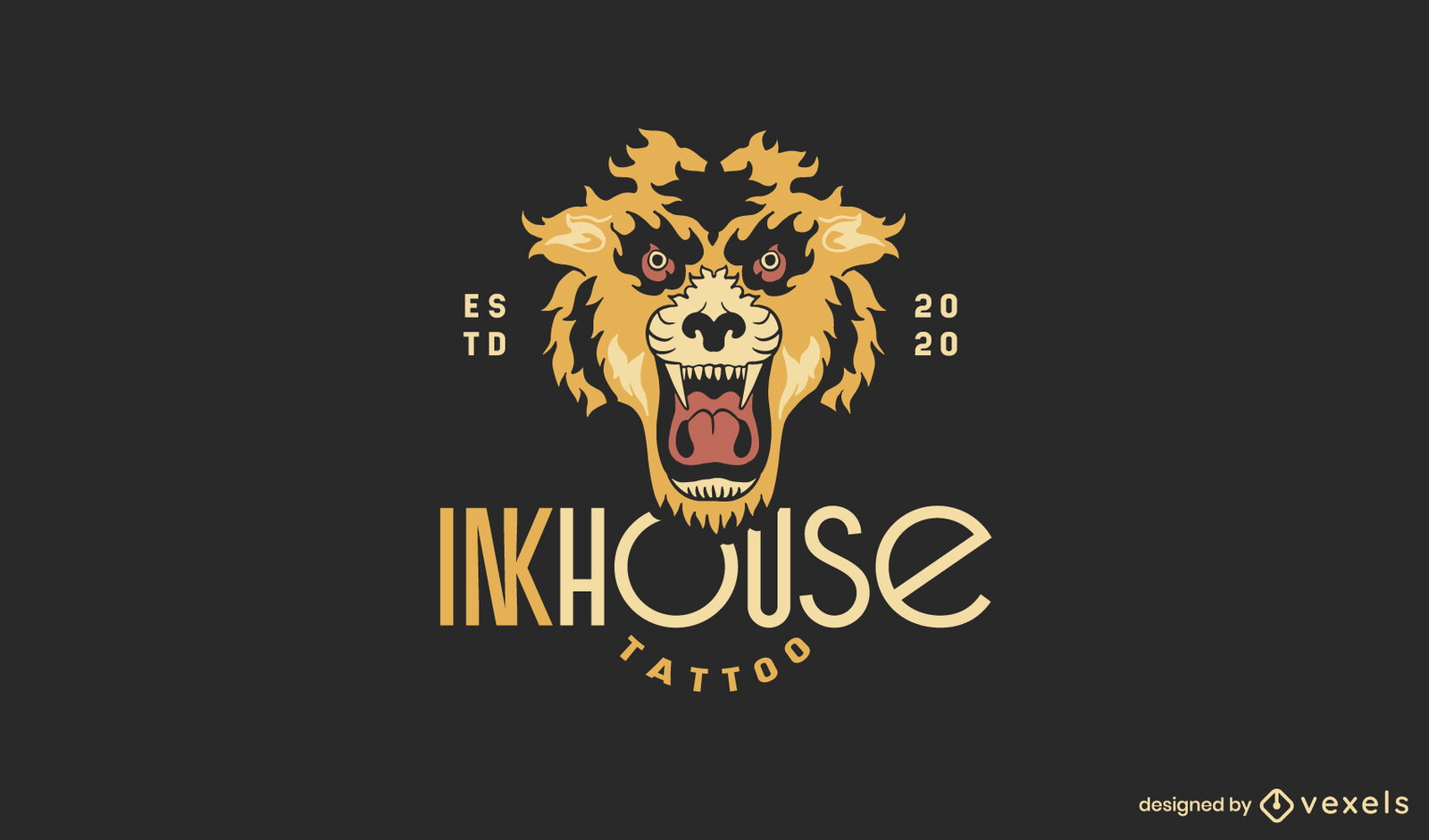 Tiger tattoo logo template