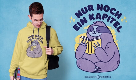 Lendo design de camiseta alemã para preguiça
