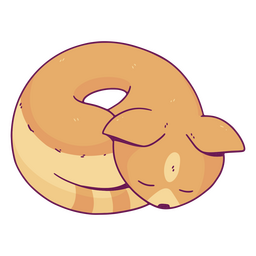 Bread cat sleeping animal character PNG Design