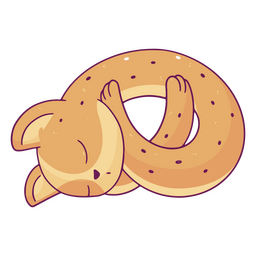 Bread cat sleeping cute animal character Transparent PNG