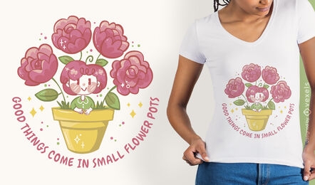 Design de camiseta feminina em vaso de flores