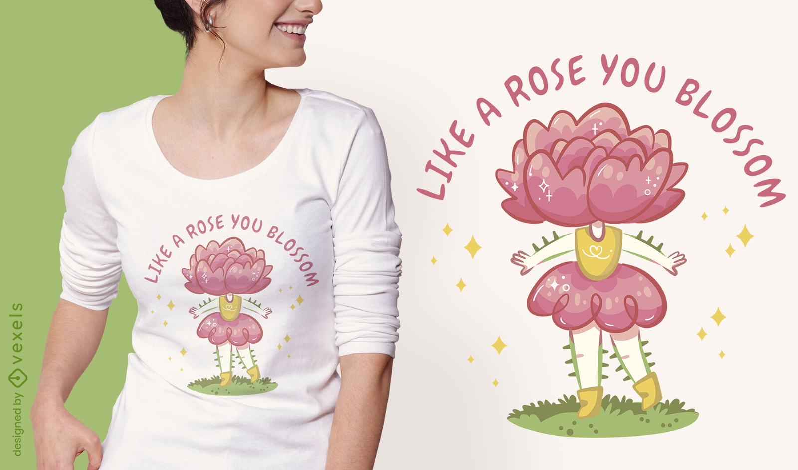 Diseño de camiseta de niña rosa