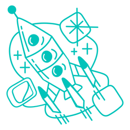 Transporte simples retrô de nave espacial Desenho PNG