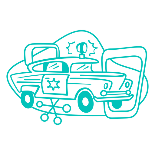 Policía hombre retro transporte simple Diseño PNG