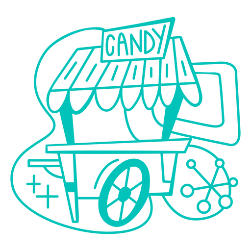 Candy cart retro simple transport PNG Design