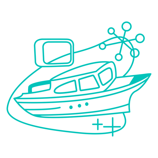 Transporte simples retrô de veículo de barco Desenho PNG