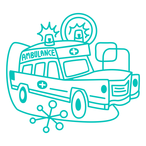 Transporte simples retrô de ambulância Desenho PNG