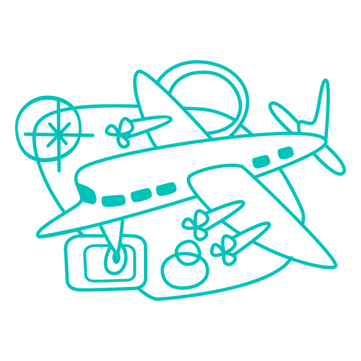 Transporte simples retrô de avião Desenho PNG