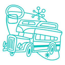 Schulbus Retro einfacher Transport PNG-Design