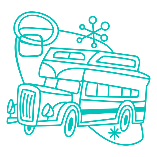 Transporte simples retrô de ônibus escolar Desenho PNG