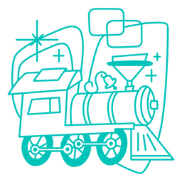 Transporte simples retrô de trem Desenho PNG