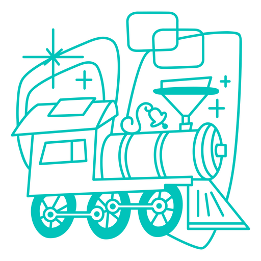 Transporte simples retrô de trem Desenho PNG