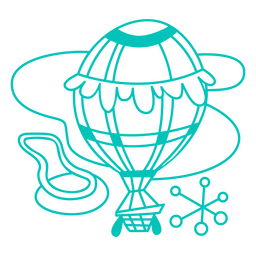 Transporte retrô simples de balão de ar quente Desenho PNG