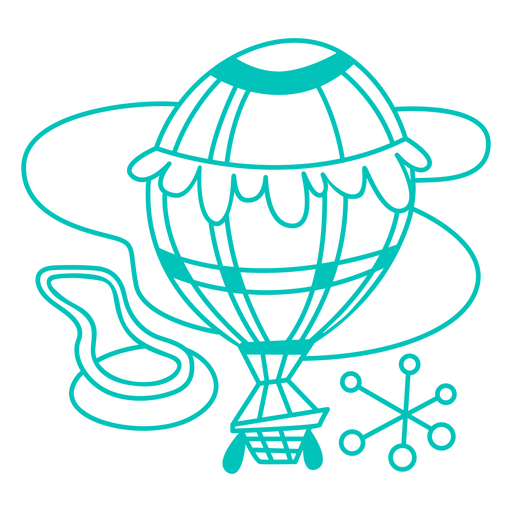 Heißluftballon einfacher Retro-Transport PNG-Design