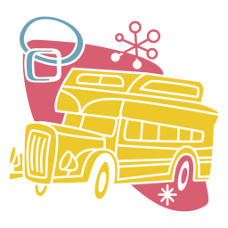 Transporte retrô de ônibus Desenho PNG