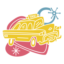 Transporte retrô de táxi Desenho PNG