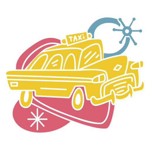 Transporte retrô de táxi Desenho PNG