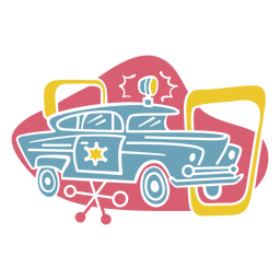 Polizeiauto Retro-Transport PNG-Design