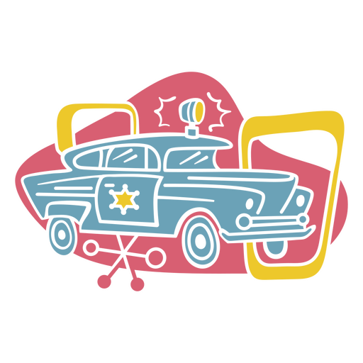 Transporte retrô de carro de polícia Desenho PNG