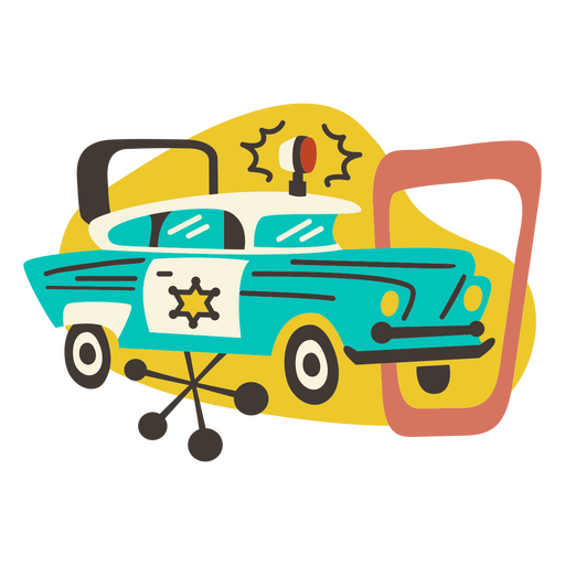 Veículo de transporte retrô de carro de polícia Desenho PNG