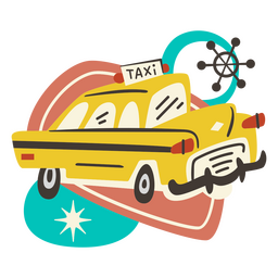 Retro-Transportfahrzeug des Taxiautos PNG-Design