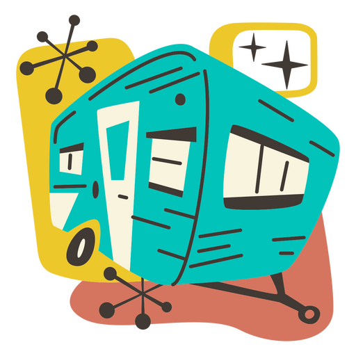 Veículo de transporte retrô motorhome Desenho PNG