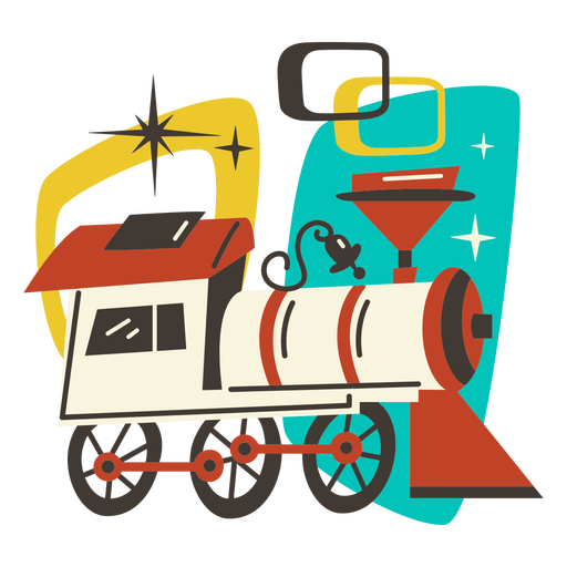 Train retro transport vehicle PNG Design