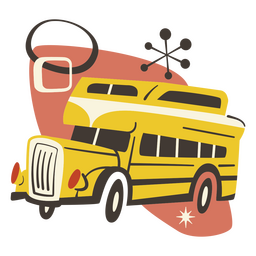 School bus retro transport vehicle PNG Design