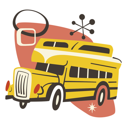 Vehículo de transporte retro del autobús escolar