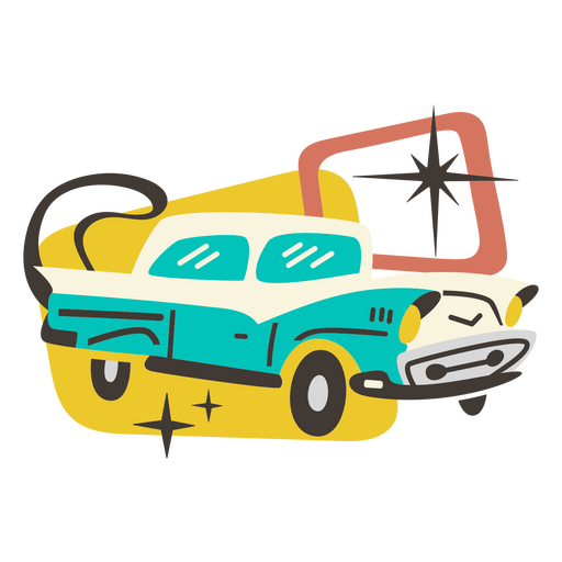 Vehículo de transporte de coches de estilo retro Diseño PNG