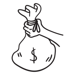 Ícone de saco de dinheiro simples Transparent PNG