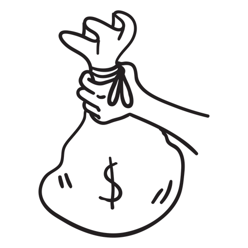 Simple money bag icon PNG Design