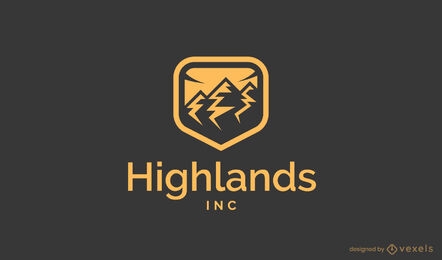 Modelo de logotipo de emblema de montanhas