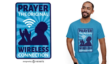 Religion prayer wifi joke t-shirt design