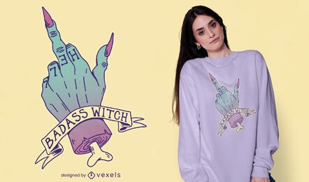 Diseño de camiseta de bruja badass pastel goth