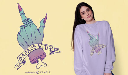 Pastel goth badass witch t-shirt design