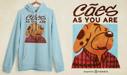 Design de t-shirt de personagem de cão de gênero grunge