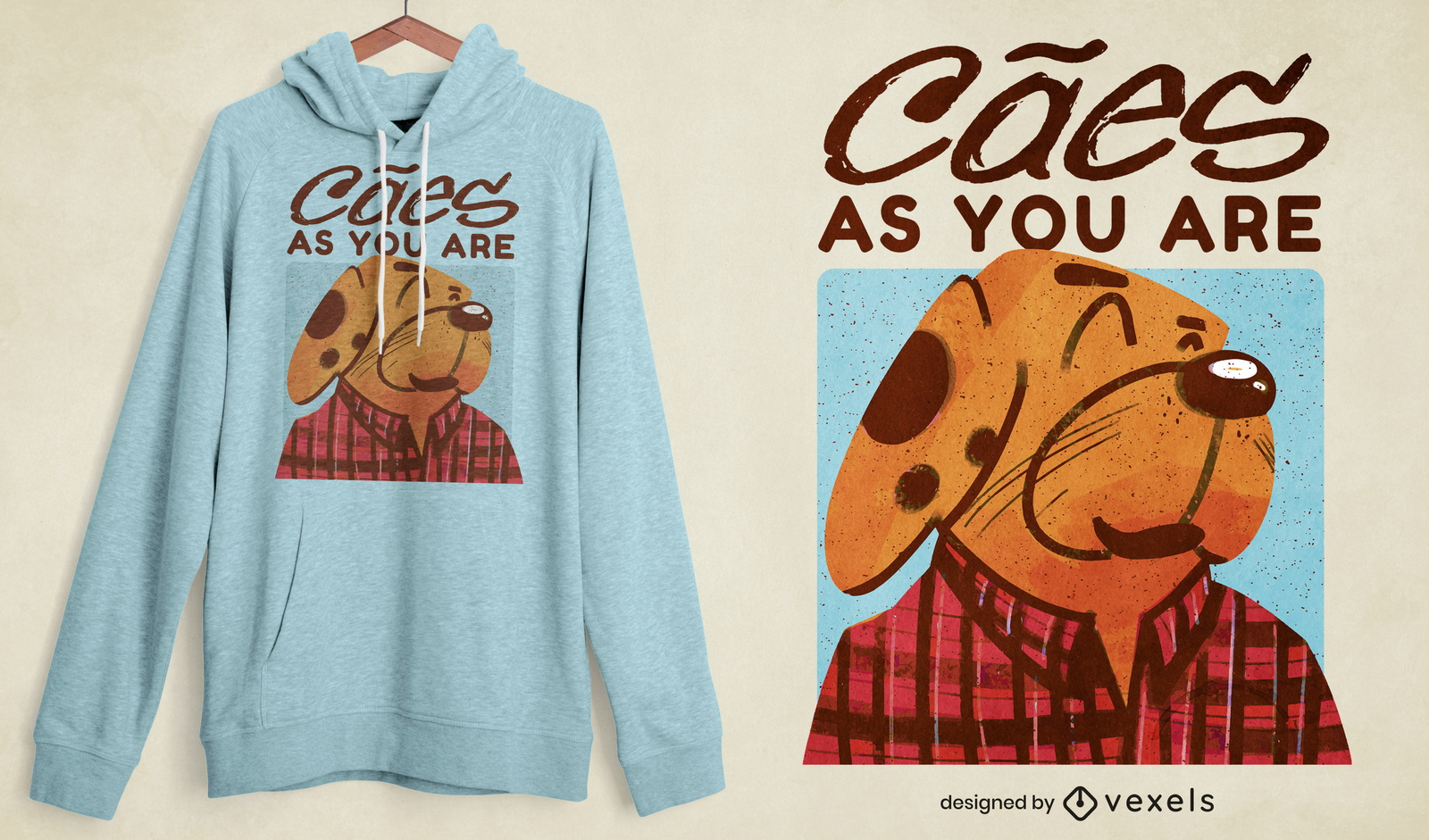 Design de t-shirt de personagem de cão de gênero grunge