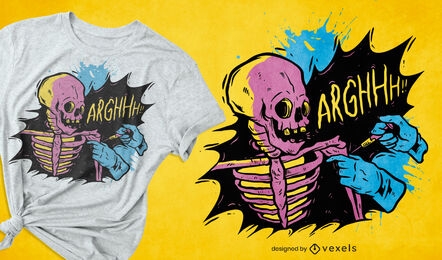 Skeleton vaccine covid t-shirt design