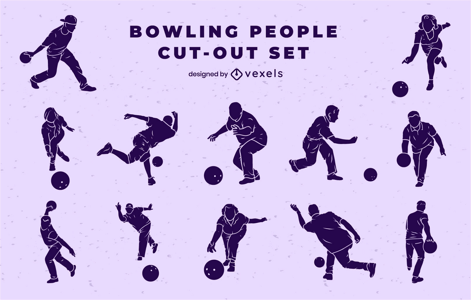 Bowling-Leute-Ausschnitt-Set