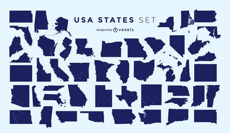 Conjunto de siluetas de los estados de los EE. UU.