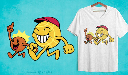 Petanque Französisches Cartoon-T-Shirt-Design