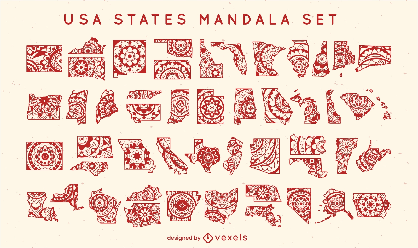 States of the US mandala set