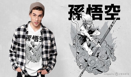 Design de t-shirt manga Monkey King